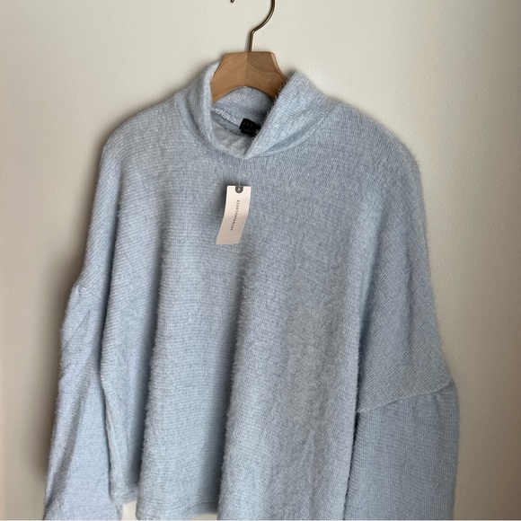 NWT Anthropologie Sanctuary Keep Warm Fuzzy Sweater, Light Blue - Picture 6 of 12